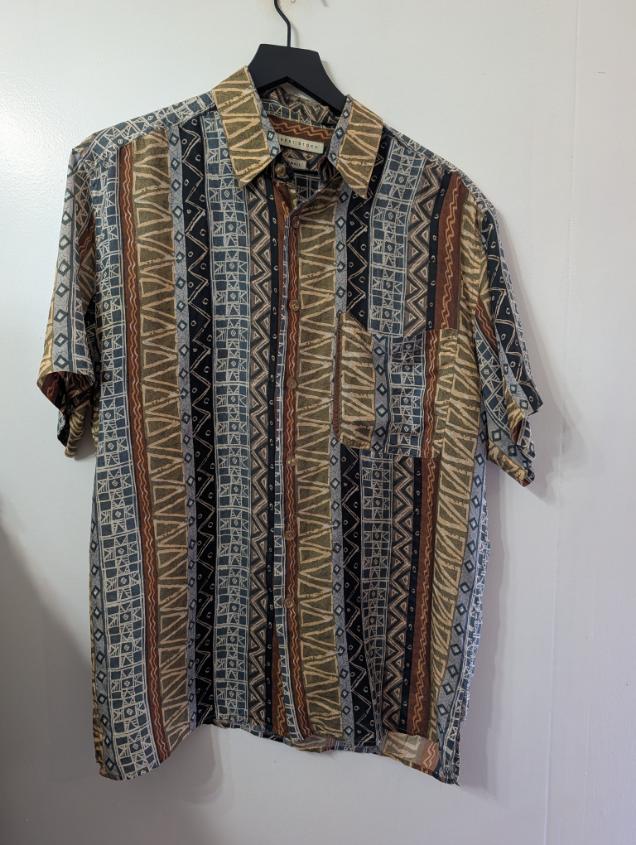 Tribal Silk Button Down