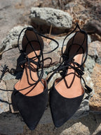 Black Ballet Flats w/ ankle straps