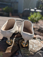 Ecru Square Toe Mules