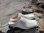 Ecru Square Toe Mules