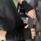 Punk dark Harajuku style sleeves torn gloves and sleeves