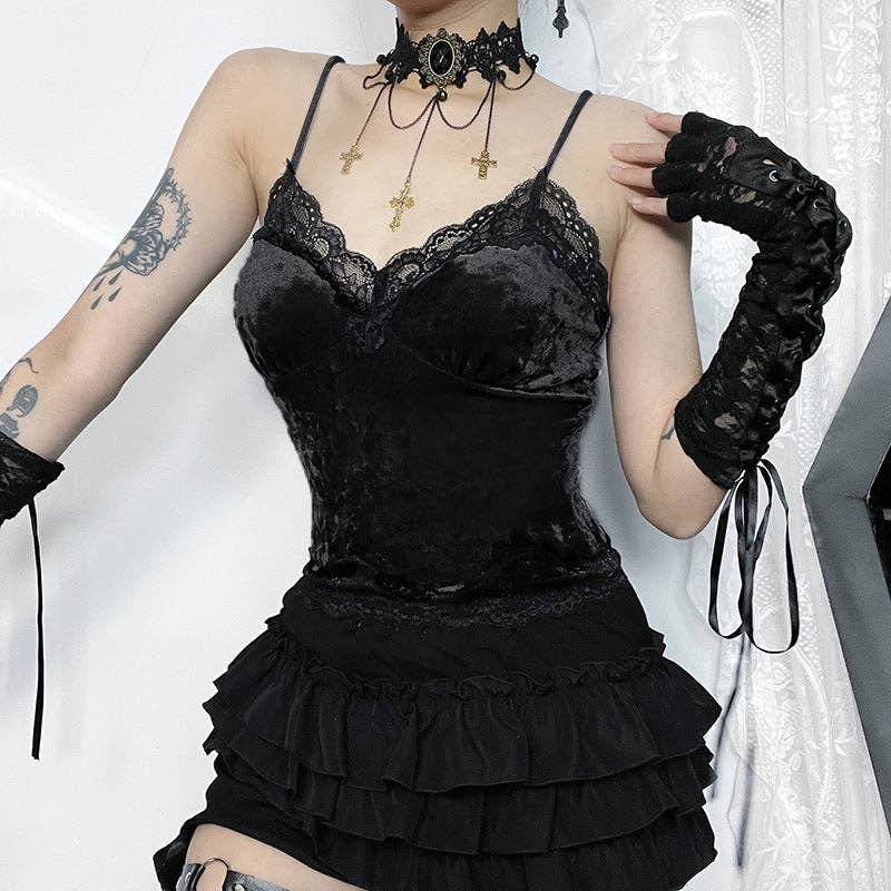 Seductive Lace Trimmed Cami Top - Summer Streetwear