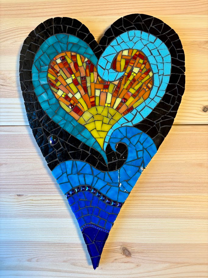 Funky Heart Mosaic by Dawn Ivy