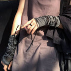 Punk dark Harajuku style sleeves torn gloves and sleeves