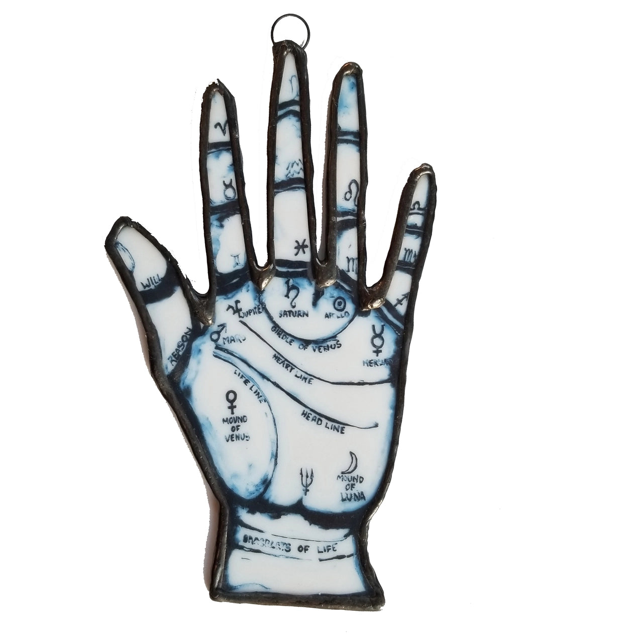 🔮 “Palm of Fate” – Mystic Hand Glass Art Ornament
