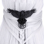 Vintage Viking Black Raven Hair Clip Duckbill Clip