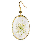 DRIED FLOWER OVAL EARRINGS