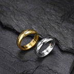 Minimalist Cracked Geometric Ring for Men - Titanium Steel Adjustable Band