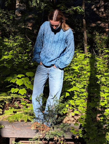 Hand dyed natural fiber sweater 100% cotton