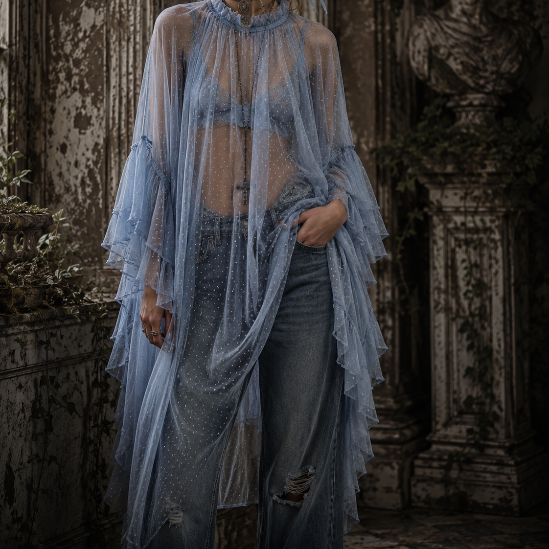 The Eternal Traveler : Ghostly Cloak Top