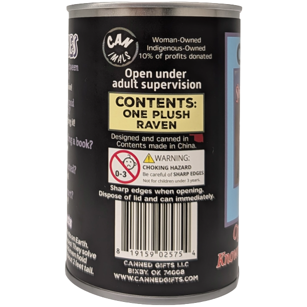 Shadow the Canned Raven - Bird Plush in a Can
