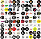 100 Punk Music set 1" Inch (25mm) pins buttons records bands