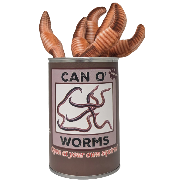 Can O' Worms - EcoFriendly Plush Gift for Fishermen w/Jokes