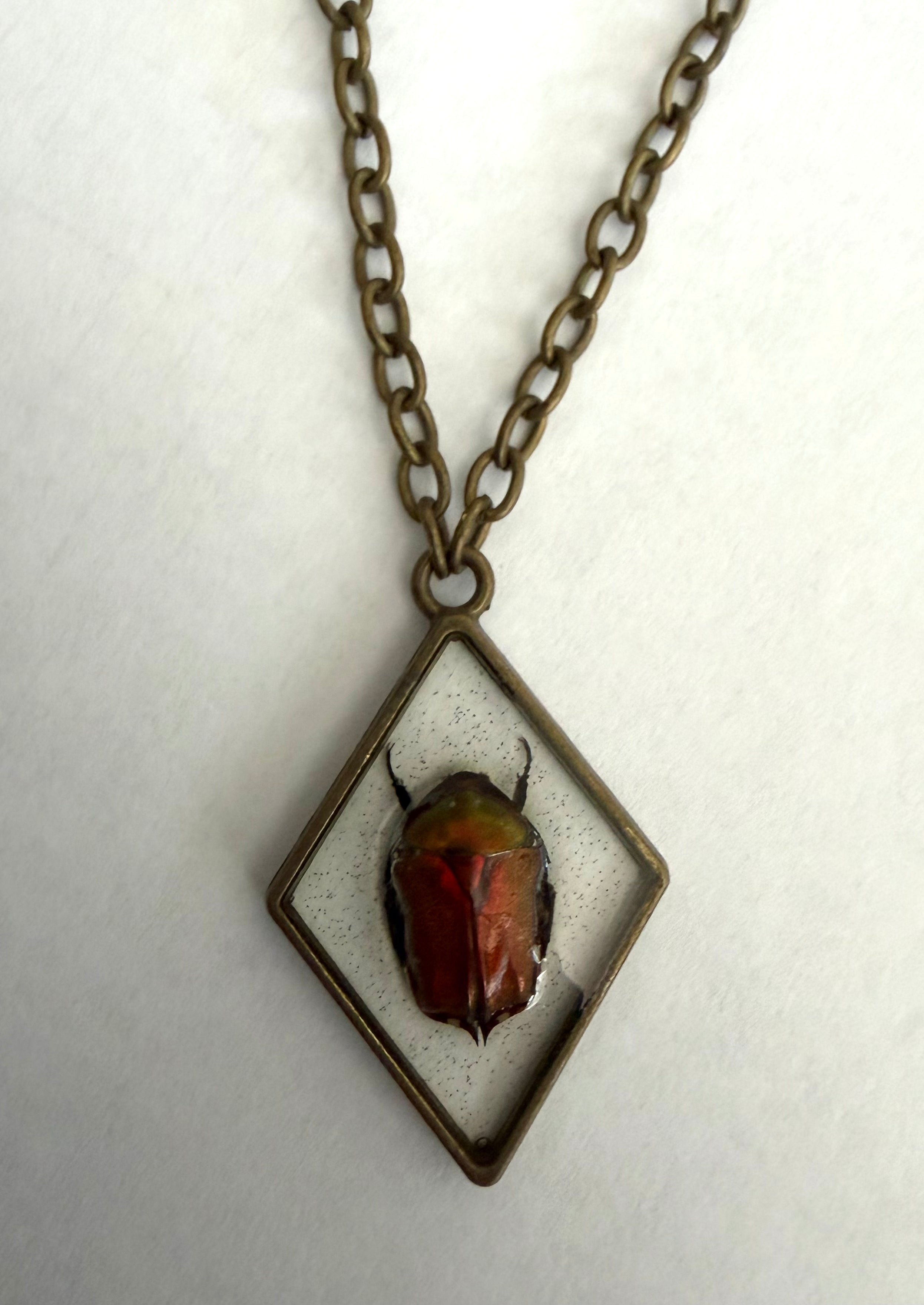 408 Beetle in Resin Pendant by Jolene Paige