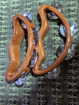 Moon shaped tambourine