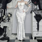 Pearl Mermaid Skirt Elegant A-Line Dress