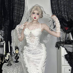 Pearl Mermaid Skirt Elegant A-Line Dress