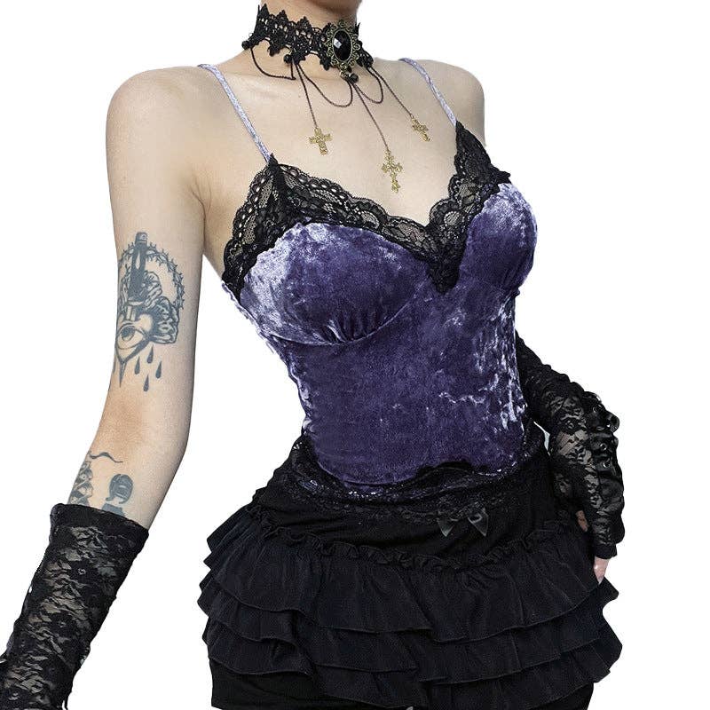 Seductive Lace Trimmed Cami Top - Summer Streetwear