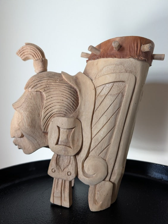 AZTEC Medicine Drum, Handcrafted