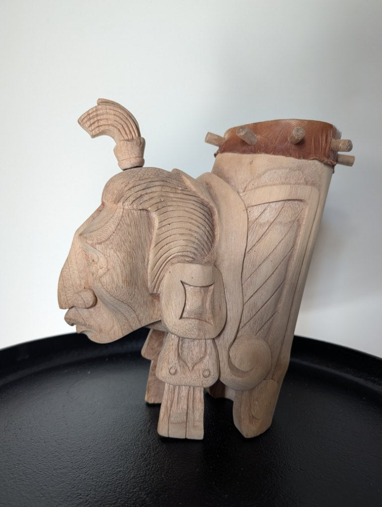 AZTEC Medicine Drum, Handcrafted