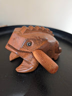 Frog Percussive Instrument, Hand carved, Acacia