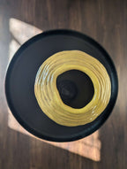 Hand built Coil Vase chartreuse & blue grey