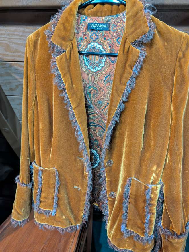 Savannah Studios Vintage Velvet & Silk Blazer