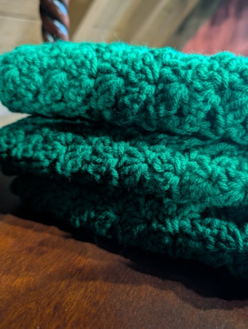 Handmade Dishtowels, Green Crochet