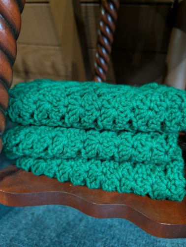 Handmade Dishtowels, Green Crochet