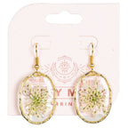 DRIED FLOWER OVAL EARRINGS