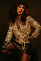 “Electric Opulence” Sequin Wrap Jacket