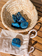 Blue Apatite Tumbled Stones 1-1.50 Inch - AA Grade