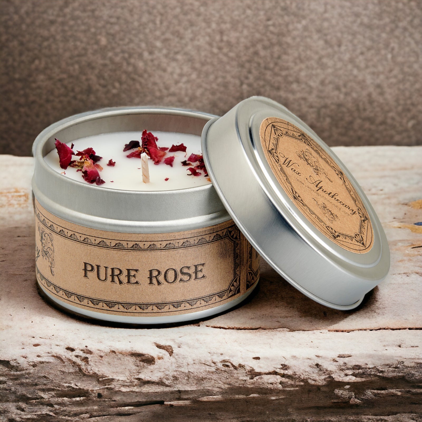 Pure Rose Botanical Candle Travel Tin