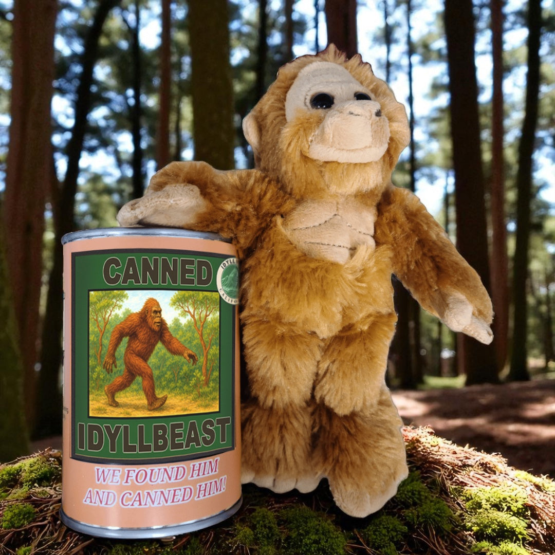 Canned Idyllbeast – Funny Cryptid Plush Collectible from Idyllwild