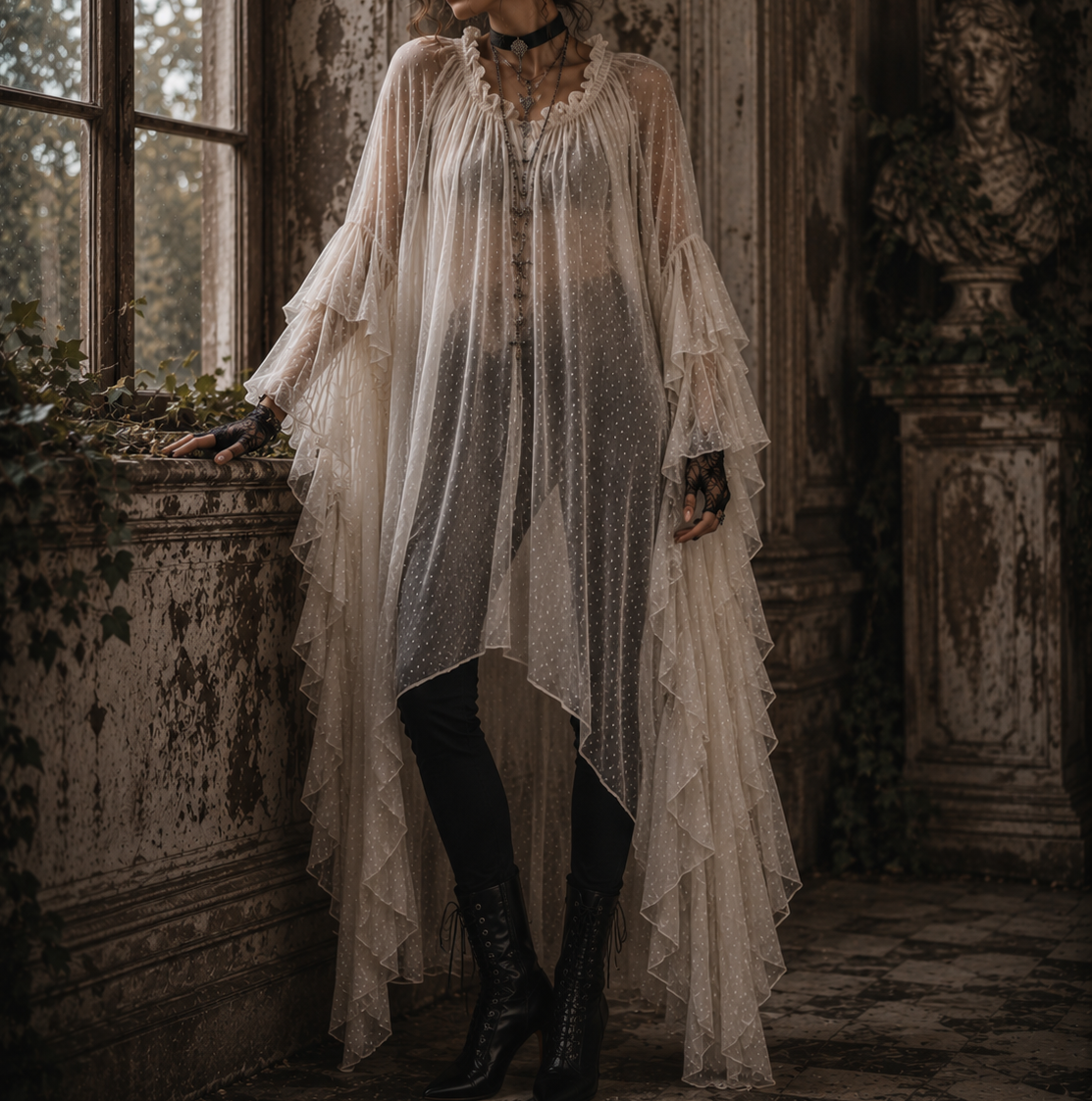 The Eternal Traveler : Ghostly Cloak Top