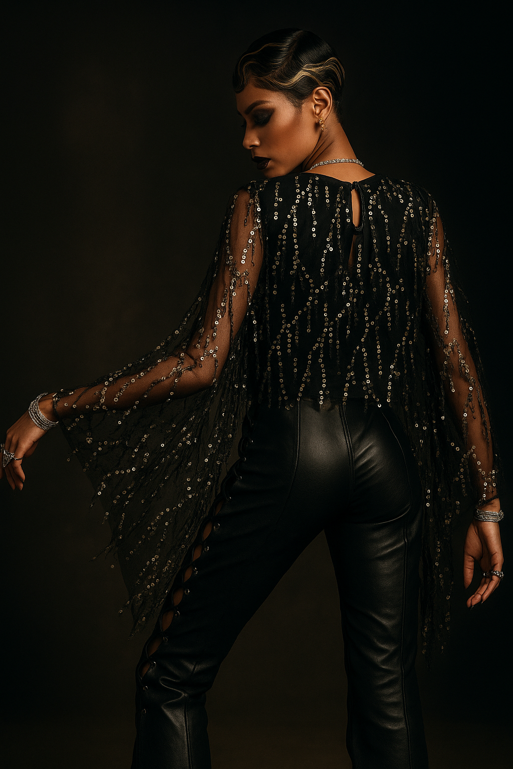 “Starlit Siren”  Sequin Blouse