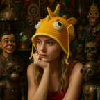 Aquatic Oddity Beanie – Hand-Knitted Goldfish of Curiosity Hat