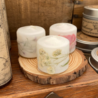 Hand-Dipped Wildflower Citronella Votive - made with real pressed flowers