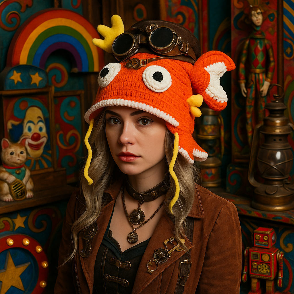 Koi of Curiosities Beanie – Hand-Knitted Aquatic Oddity Hat