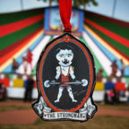 💪 “The Strongman” – Vintage Circus Glass Art Ornament