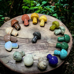 MUSHROOM HAND-CUT CRYSTAL GEMSTONE STONE (SET of 12)