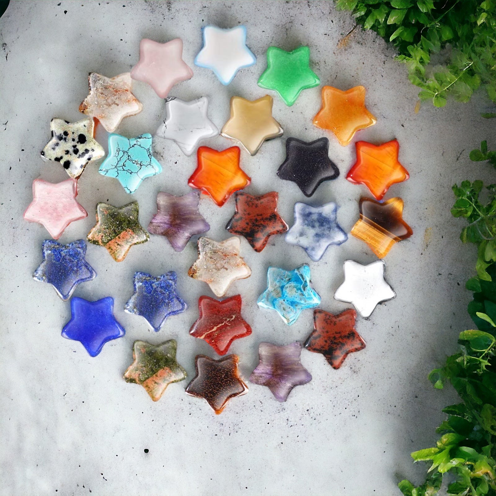 Star Hand-cut Crystal Gemstone & Stones (Assortment of 12) WHOLESALE
