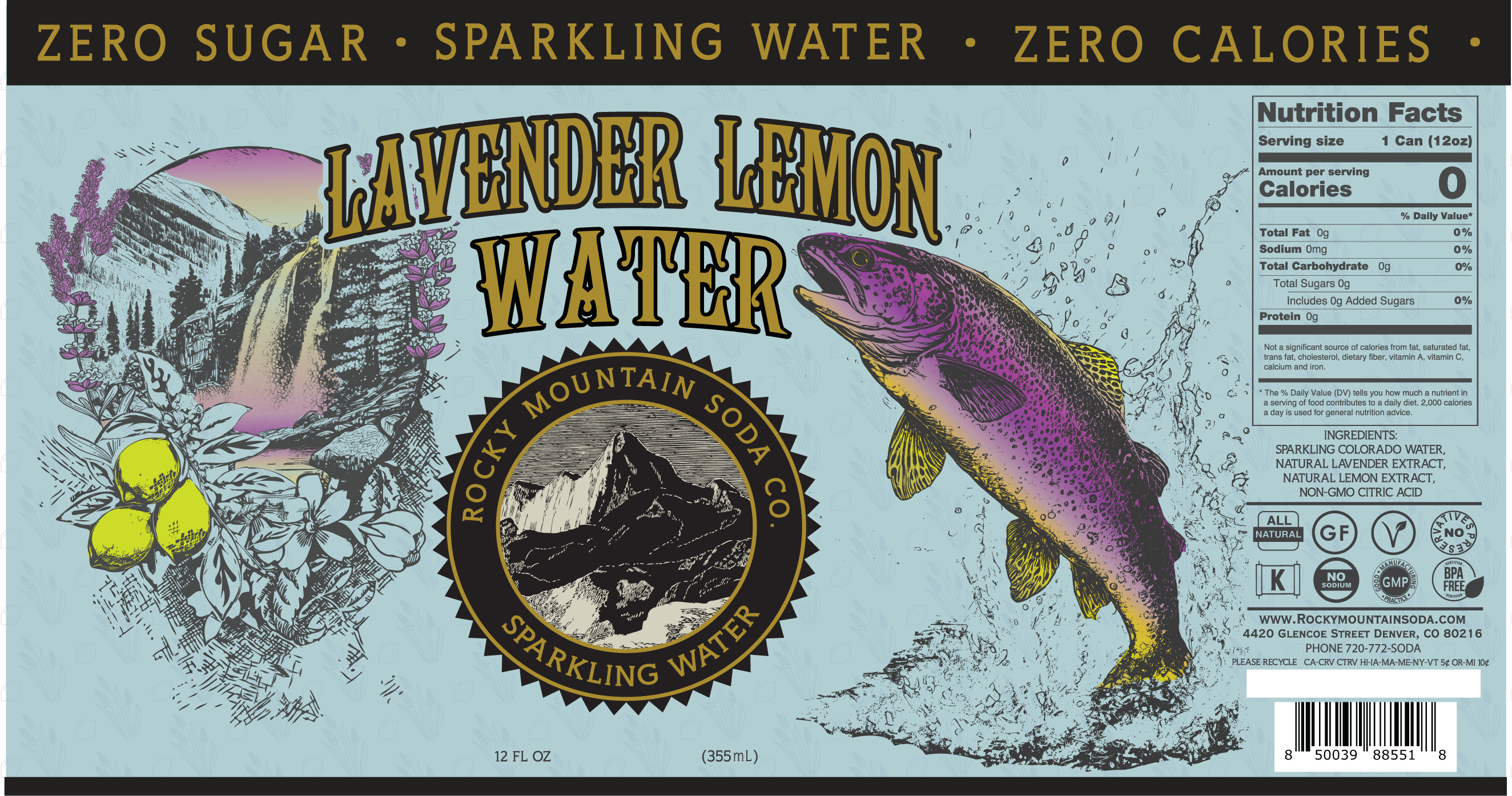 Sparkling Lavender Lemon Water