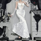 Pearl Mermaid Skirt Elegant A-Line Dress