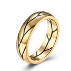 Minimalist Cracked Geometric Ring for Men - Titanium Steel Adjustable Band