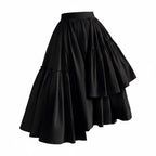 The Midnight Masquerade | Asymmetric Ruffle Cocktail Skirt