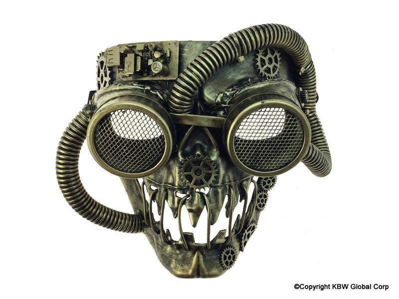 Gold Steampunk Skull Mask