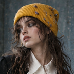 The Punk Bricolage | Jeweled Distressed Knit Beanie