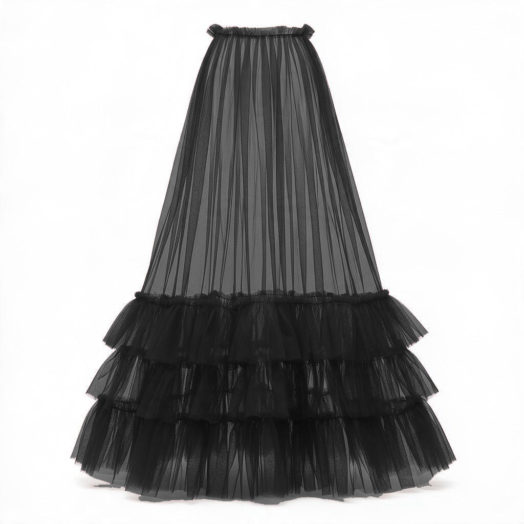 The Eternal Romance | Cascading Ruffle Tulle Maxi Skirt