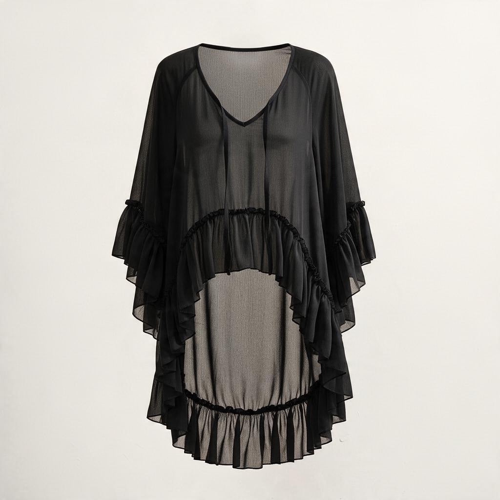 The Wandering Muse | Bohemian Ruffle Chiffon Blouse